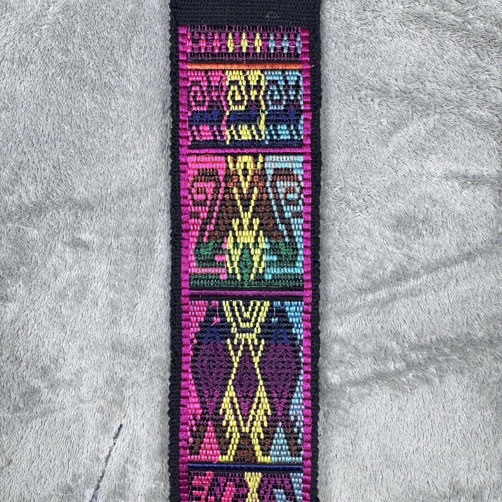 Handmade Guatemalan Embroidered Sash Belt Mayan Bird Animal Textile Faja - Picture 5 of 7